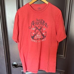 Izod Red Graphic Tee with Anchor Design
